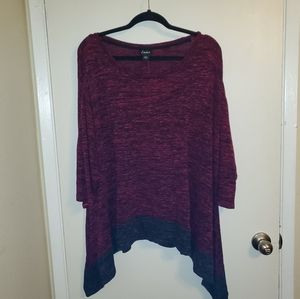 Simply Emma shark bite hem tunic sweater